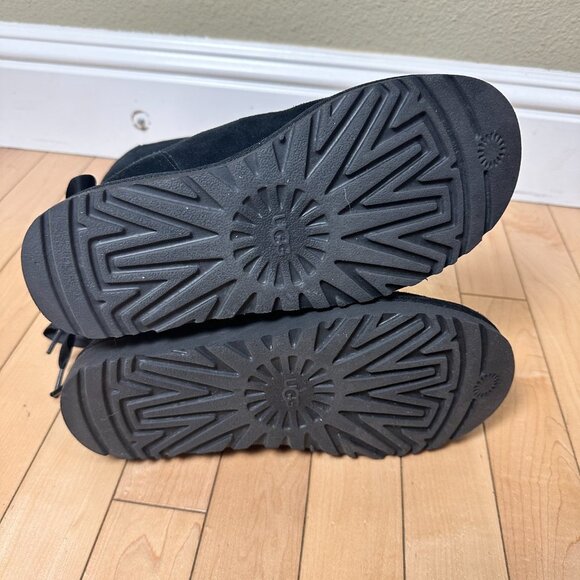 UGG Classic Lace Black Boots Booties Corset Black Size 7 - Picture 10 of 10